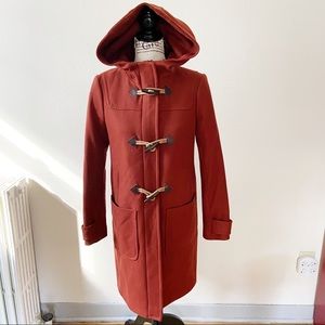 J. Crew Wool Melton Hooded Toggle Coat Lined 2 EUC